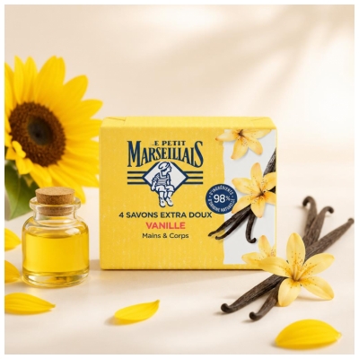 Le Petit Marseillais Savon Vanille 4 x 100 g