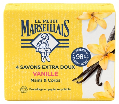 Le Petit Marseillais Savon Vanille 4 x 100 g