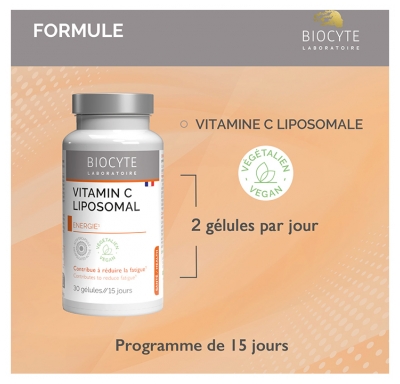 Biocyte Vitamine C Liposomale - Énergie - 90 Gélules