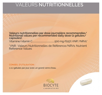 Biocyte Vitamine C Liposomale - Énergie - 90 Gélules