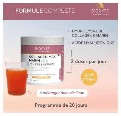 Biocyte Collagen Max Marin Goût Passion 20 Doses de 11 g