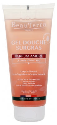 BeauTerra Gel Douche Surgras 2en1 Parfum Ambre 200 ml