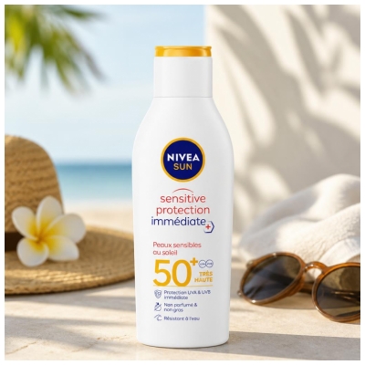 Nivea Sun Sensitive Protection Lait Solaire Peaux Sensibles SPF50+ 200 ml