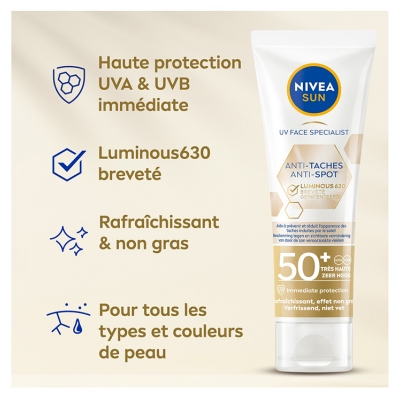 Nivea Sun UV Face Specialist Protection Solaire Anti-Taches SPF50+ 40 ml
