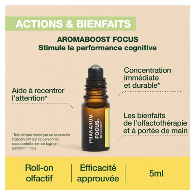Pranarôm Aromaboost Roller Focus Concentration Bio 5 ml
