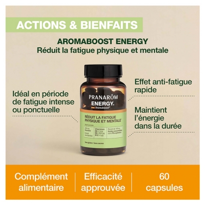 Pranarôm Aromaboost Energy Fatigue Physique et Mentale 60 Capsules