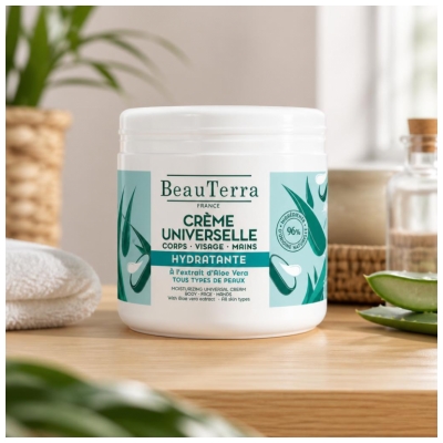 BeauTerra Crème Universelle Hydratante à l'Aloe Vera 400 ml