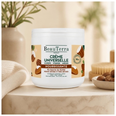 BeauTerra Crème Universelle Nourrissante au Beurre de Karité 400ml