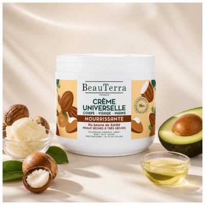 BeauTerra Crème Universelle Nourrissante au Beurre de Karité 400ml