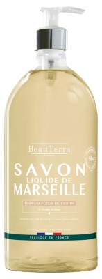 BeauTerra Savon de Marseille Liquide Parfum Fleur de Coton 1 L