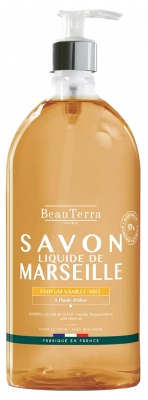BeauTerra Savon de Marseille Liquide Parfum Vanille-Miel 1 L