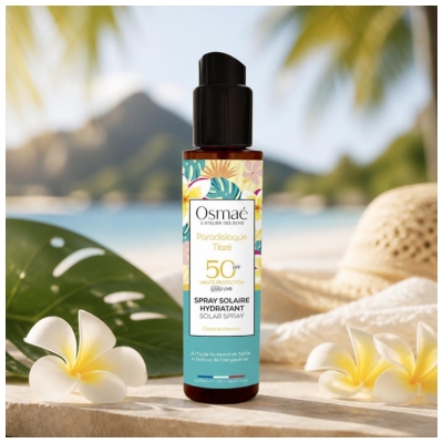 Osmaé Spray Solaire Hydratant Paradisiaque Tiaré Visage et Corps SPF50+ 150 ml 