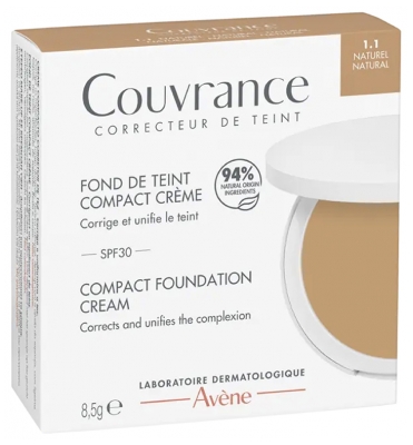 Avène Couvrance Fond de Teint Compact Crème SPF30 8,5 g - Teinte : 1.1 Naturel