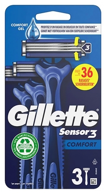 Gillette Sensor3 Comfort 3 Rasoirs Jetables