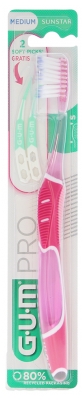 GUM Pro Brosse à Dents Médium - Couleur : Rose