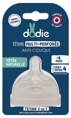 Dodie Tétine Multi-Perforée Anti-Colique Débit Rapide 6 Mois et + 
