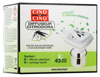 Cinq sur Cinq Diffuseur Citriodora Moustiques et Moustiques Tigres