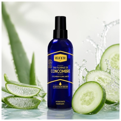 Waam Eau Florale de Concombre à l'Eau d'Aloe Vera Bio 200 ml