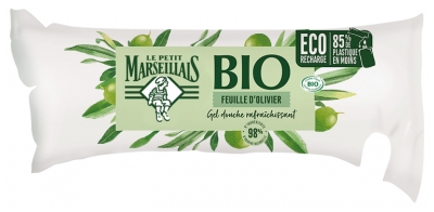 Le Petit Marseillais Berlingot Recharge Gel Douche Bio Rafraîchissant au Ph Neutre Feuille d'Olivier 250 ml