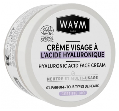 Waam Crème Visage Acide Hyaluronique Neutre Bio 75 ml