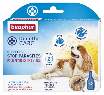Beaphar Diméthicare Stop Parasites Chiens En Dessous de 15 Kg 6 Pipettes