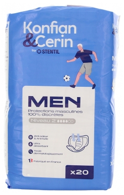 Stentil Konfian & Cerin Men Niveau 2 Protections Masculines Discrètes 20 Unités