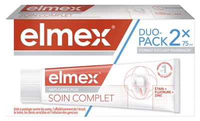 Elmex Soin Complet Dentifrice Anti-Caries Plus 2 x 75 ml