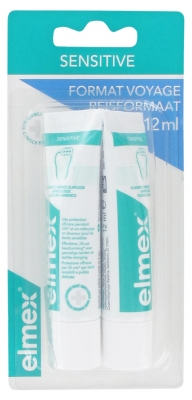 Elmex Dentifrices Sensitive Format Voyage Lot de 2 x 12 ml