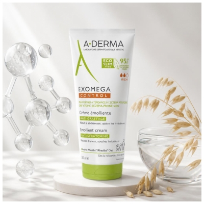A-Derma Exomega — Control — Crème Émolliente Anti-Grattage 200 ml