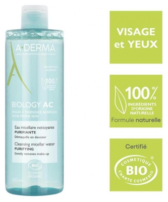 A-Derma Eau Micellaire Nettoyante Purifiante Biology Ac 400 ml