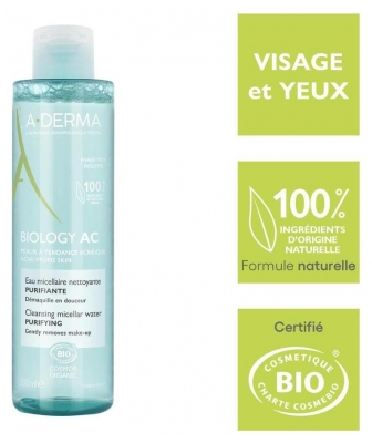 A-Derma Eau Micellaire Nettoyante Purifiante Biology Ac 200 ml