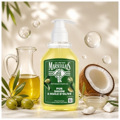 Le Petit Marseillais Gel Lavant Mains au Pur Savon et Huile d'Olive Toutes Peaux 300 ml 