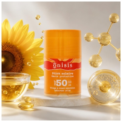 Onisis Stick Solaire Visage et Zones Sensibles SPF50 15 ml 