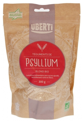 Uberti Téguments de Psyllium Blond Sans Sucres Ajoutés Bio 300 g