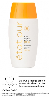 État Pur Fluide Solaire SPF 30 100% Minéral Ultra-Fluide et Adapté à Toute la Famille.