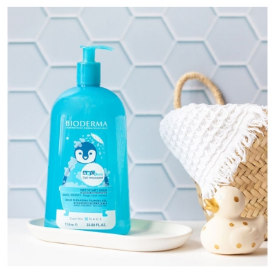 Bioderma Abcderm Gel Lavant Bébé Doux Visage Corps et Cheveux 1000 ml