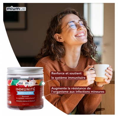 Mium Lab Immunité Sans Sucres Vitamines et Minéraux 42 Gummies