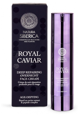 Natura Siberica Royal Caviar Crème de Nuit Réparation Profonde Peptides Anti-Âge 50 ml