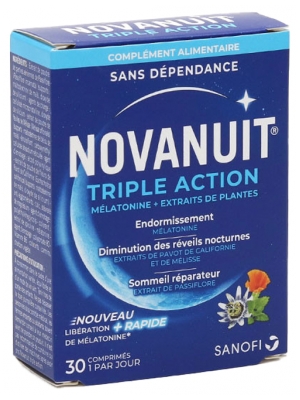 Sanofi Novanuit Triple Action - Sommeil - 30 Comprimés