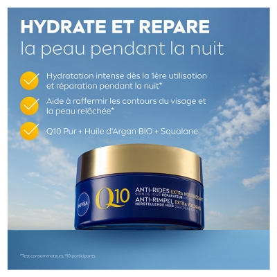 Nivea Q10 Anti-Rides Extra Nourrissant Crème Visage Nuit Peaux Sèches 50 ml