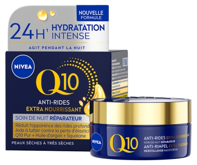 Nivea Q10 Anti-Rides Extra Nourrissant Crème Visage Nuit Peaux Sèches 50 ml