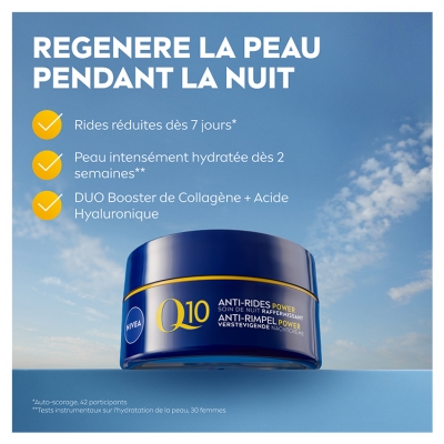 Nivea Q10 Anti-Rides Power Raffermissant Crème Visage Nuit Toutes Peaux 50 ml