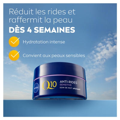 Nivea Q10 Anti-Rides Sensitive Apaisant Crème Visage Nuit Peaux Sensibles 50 ml