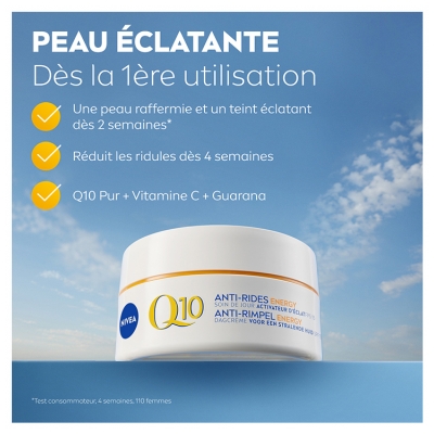 Nivea Q10 Anti-Rides Energy Activateur d'Éclat Crème Visage Jour SPF15 Peaux Fatiguées 50 ml