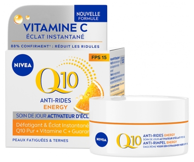 Nivea Q10 Anti-Rides Energy Activateur d'Éclat Crème Visage Jour SPF15 Peaux Fatiguées 50 ml