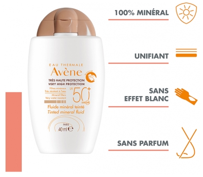 Avène Eau Thermale - Solaire - Fluide Minéral Teinté SPF 50+ 40 ml