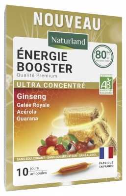 Naturland Énergie Booster Ginseng Guarana Bio 10 Ampoules