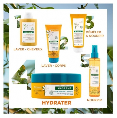 Klorane Solaire - Crème Sublimatrice Après-Soleil Au Tamanu Bio et Monoï - Visage et Corps 200 ml