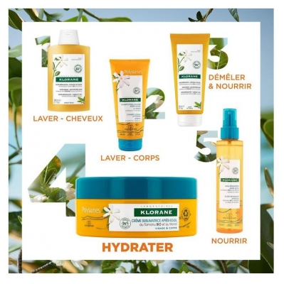 Klorane Solaire - Crème Sublimatrice Après-Soleil Au Tamanu Bio et Monoï - Visage et Corps 200 ml
