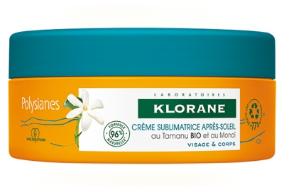 Klorane Solaire - Crème Sublimatrice Après-Soleil Au Tamanu Bio et Monoï - Visage et Corps 200 ml